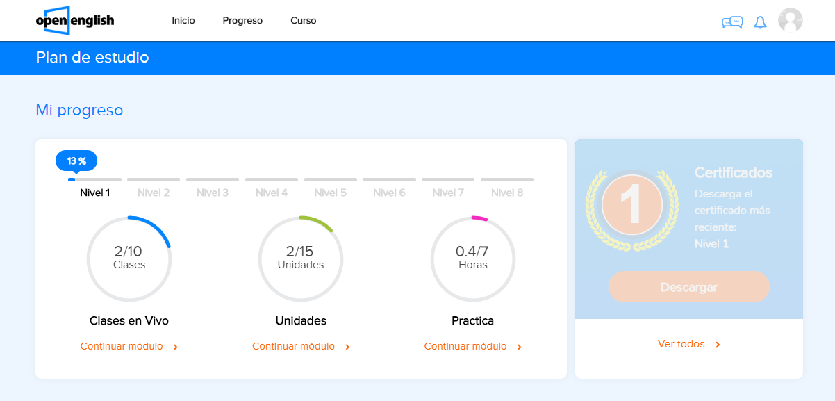 plataforma de open english progreso